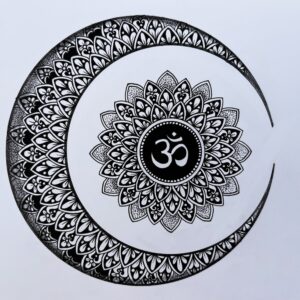 Sacred Om Crescent Mandala