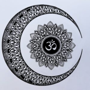 Sacred Om Crescent Mandala