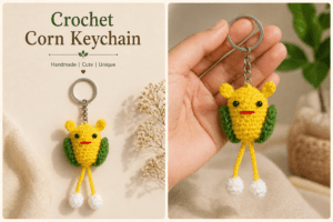Crochet Corn Keychain