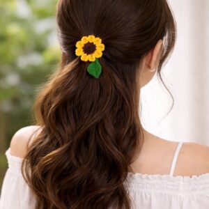 Crochet Sunflower Hair Tie