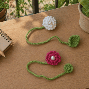 Blooming Crochet Flower Bookmarks Set