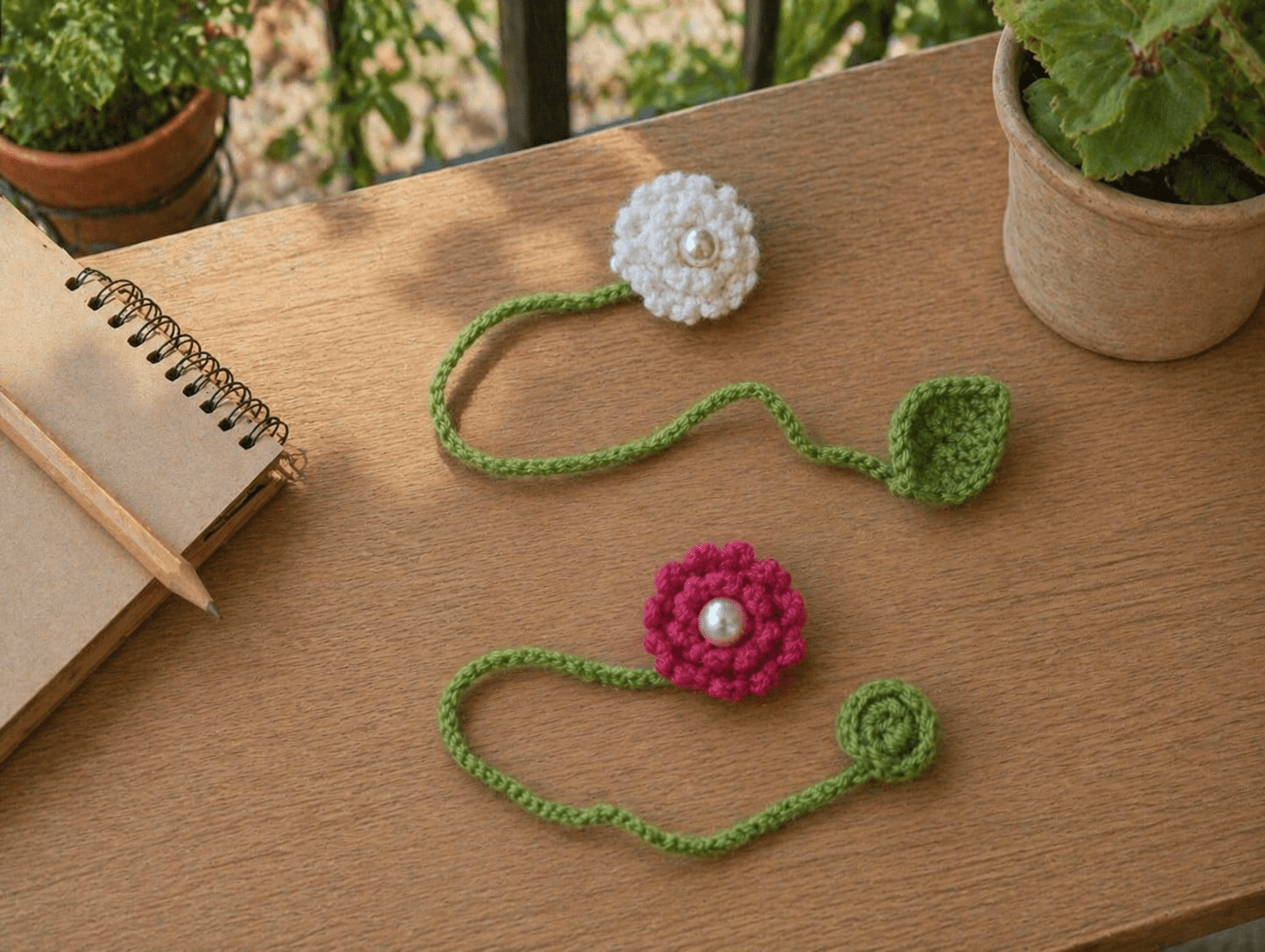Blooming Crochet Flower Bookmarks Set