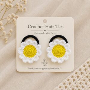 Crochet Daisy Hair Ties