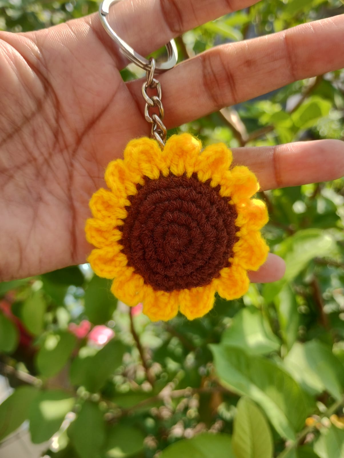 Crochet Sunflower Keychain