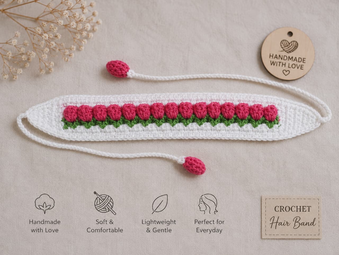 Crochet Tulip Headband