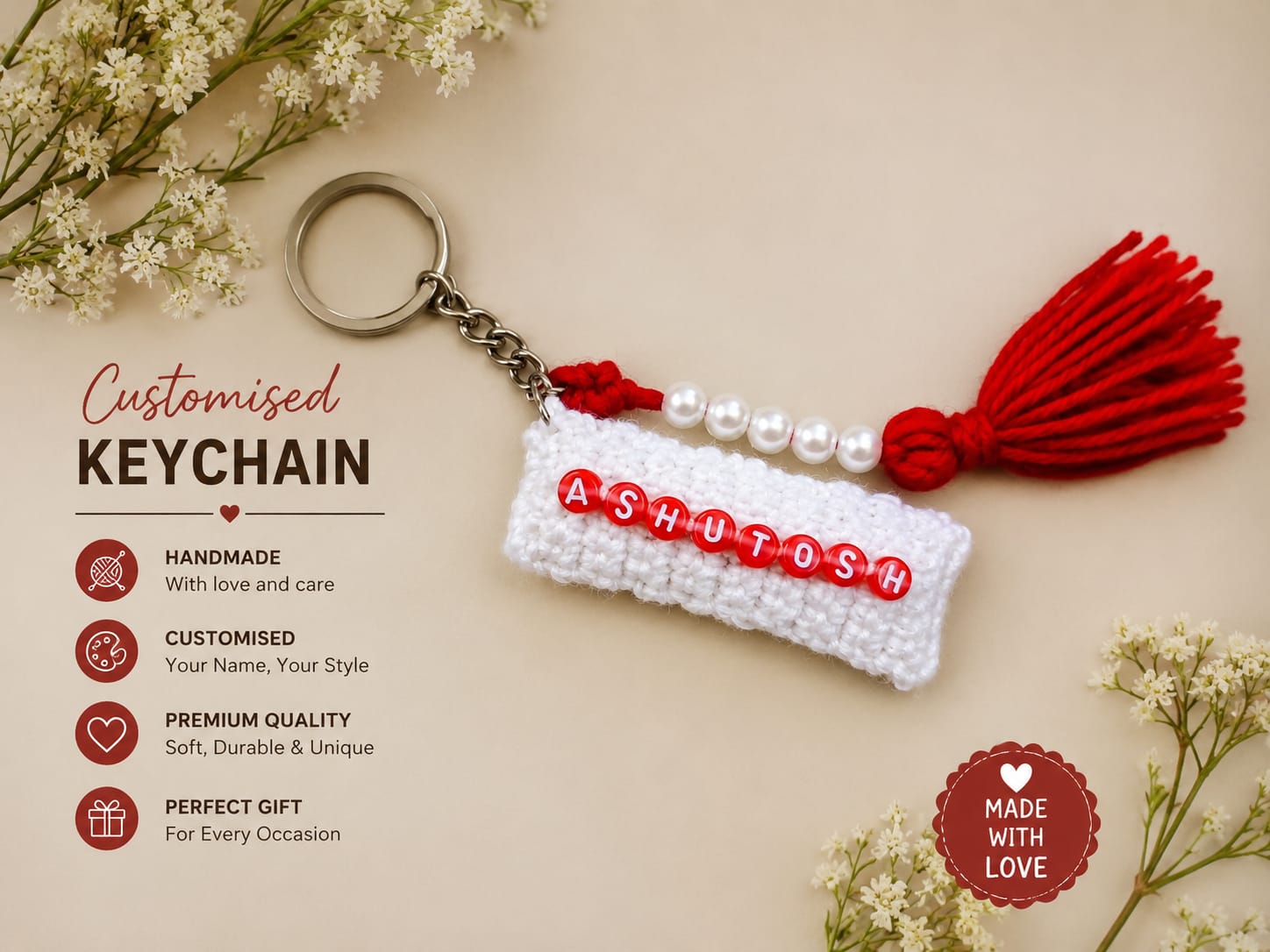 Customized Crochet Keychain