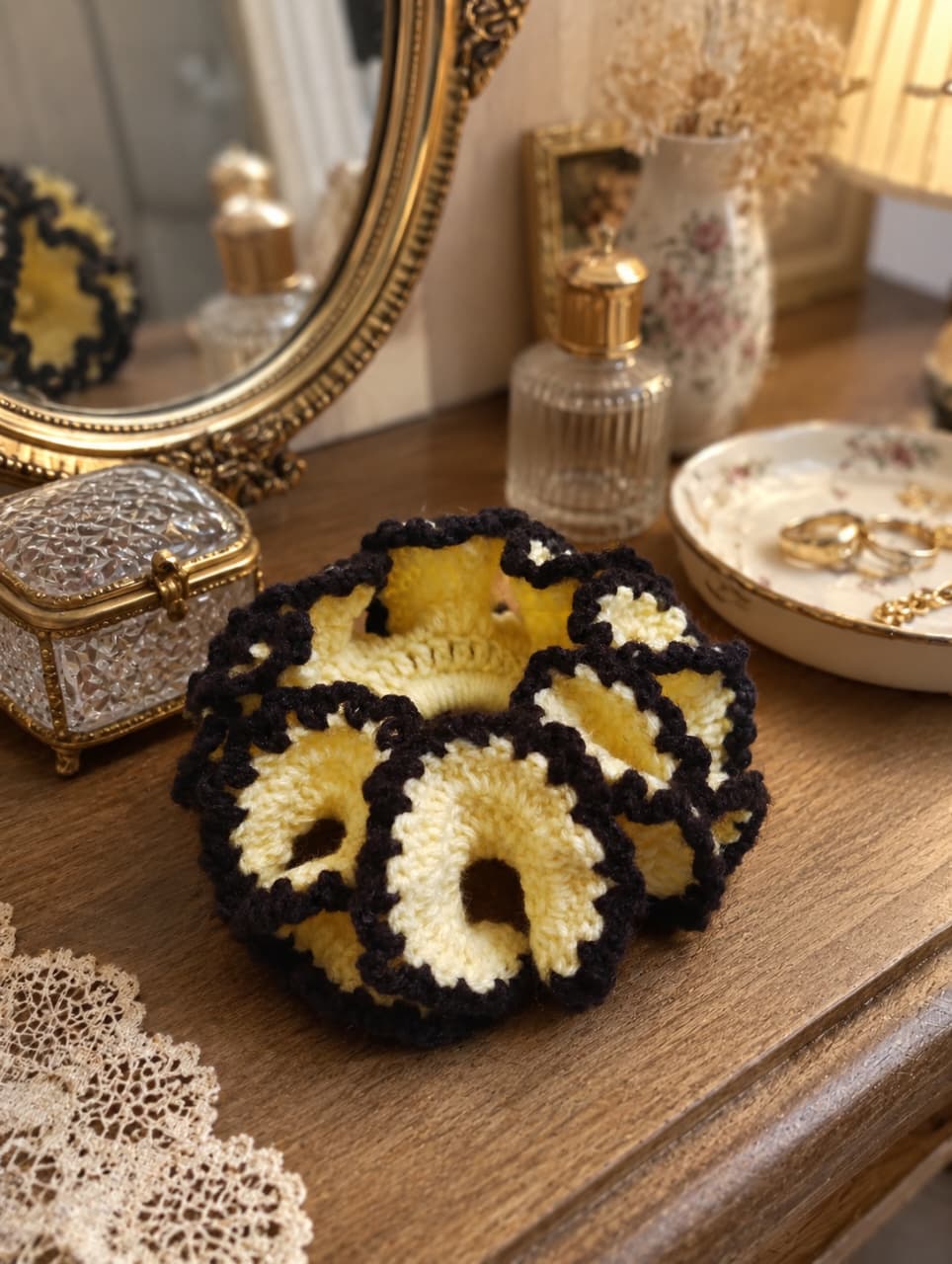 Flora Frill Scrunchie