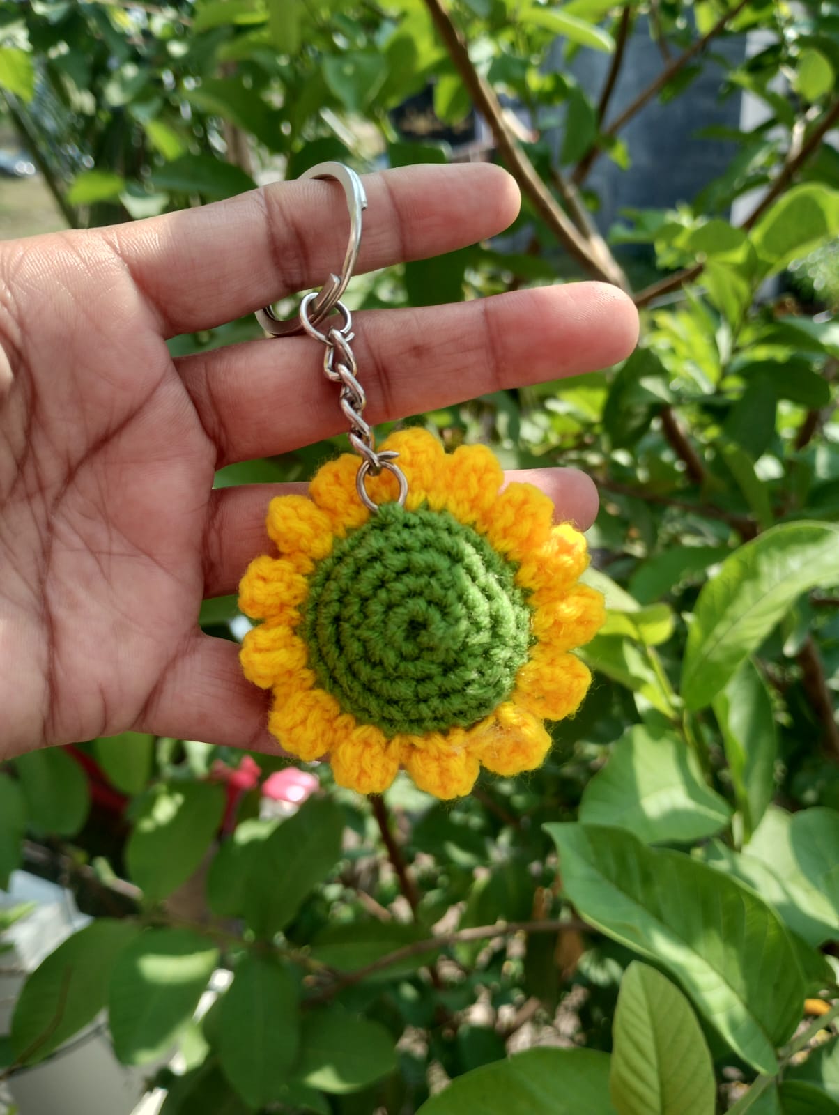 Handmade Sunflower Keychain