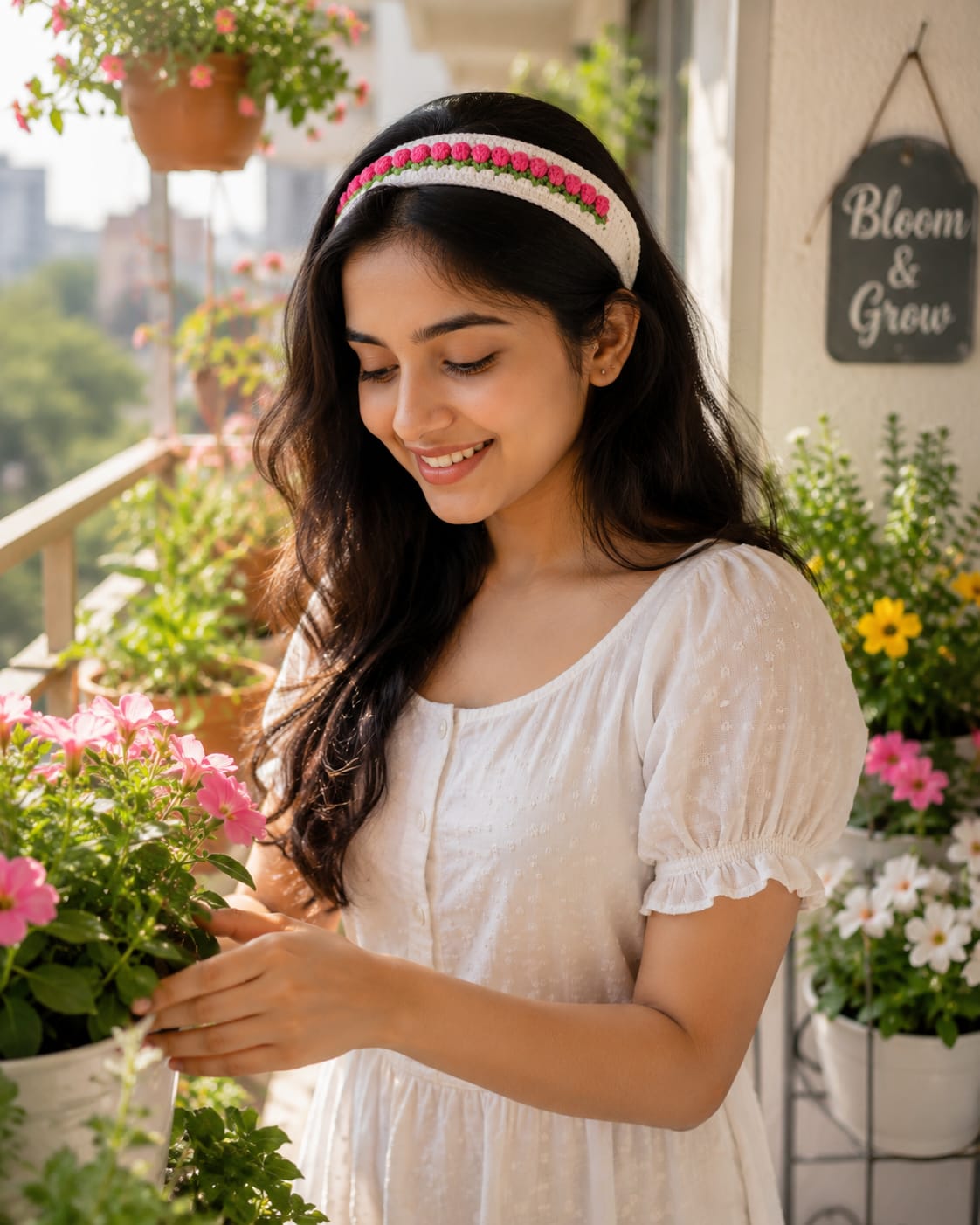 Pink Tulip Headband