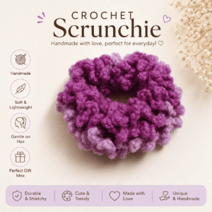 Purple and Lavender scrunchie