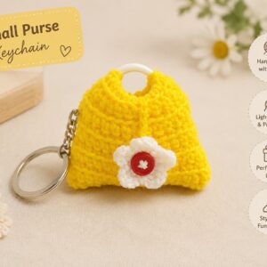 Sunny Bloom Crochet Purse Keychain