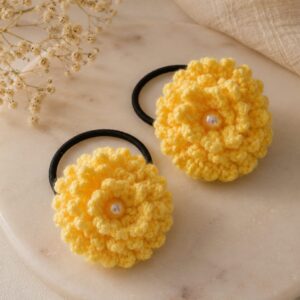 Yellow Flower Hair Ties