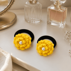 Yellow Flower Hair Ties