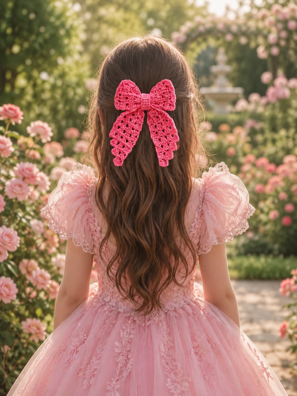 Crochet Pink Bow 2