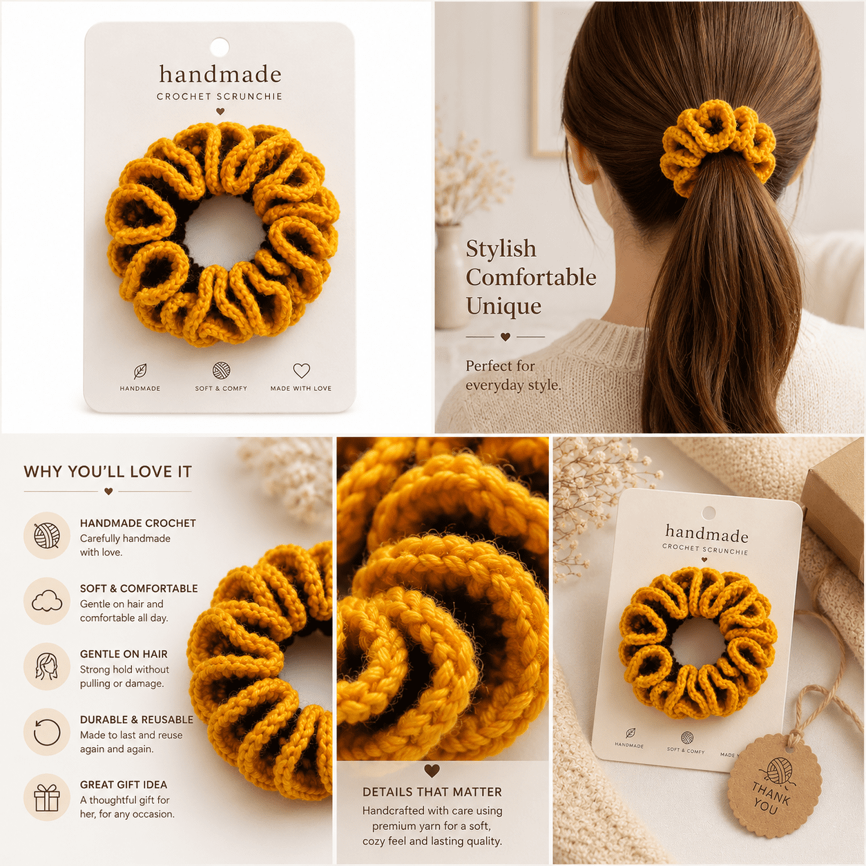 Golden Brown Scrunchie.