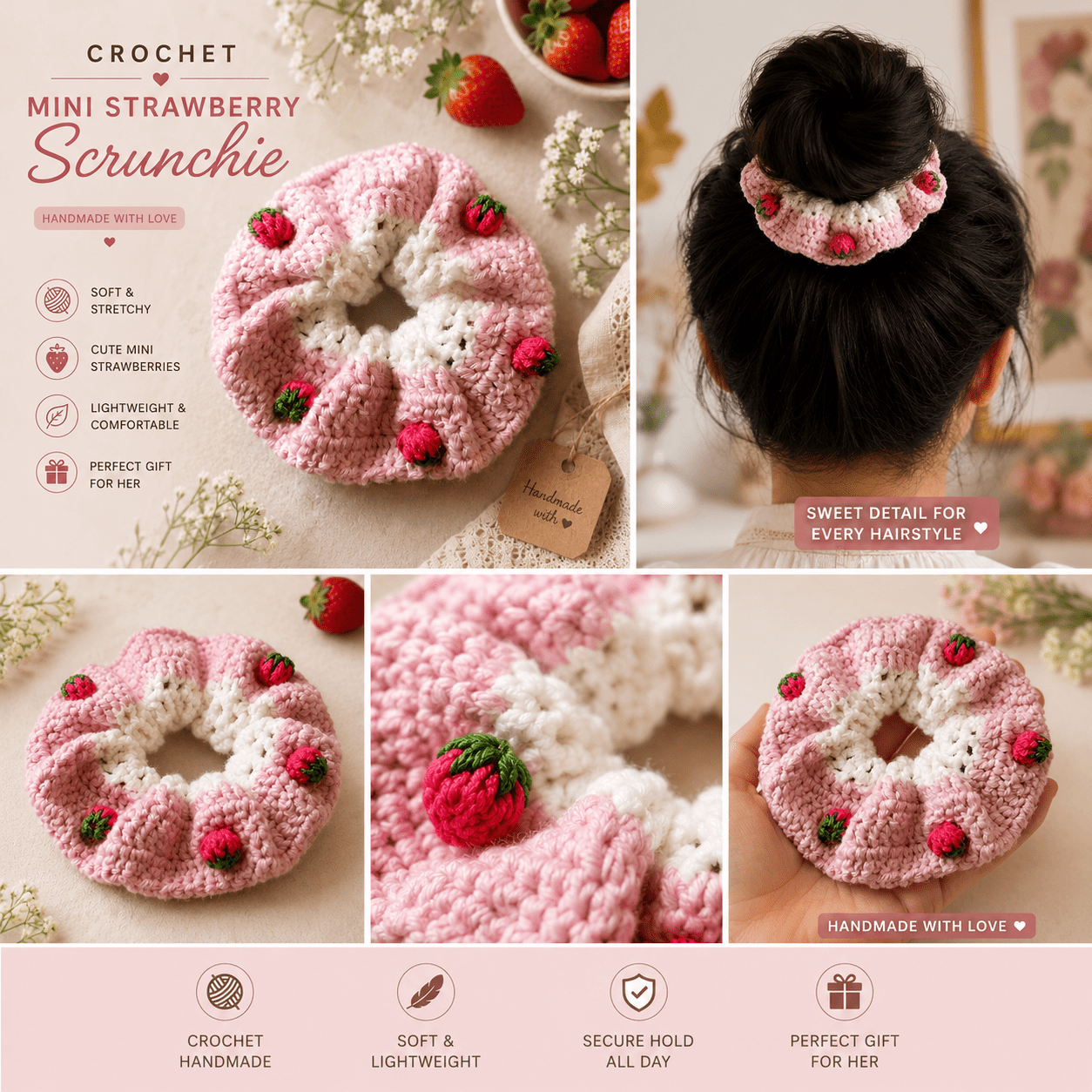 Mini Strawberry Scrunchie 1