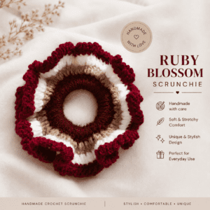 Ruby Bloom Scrunchie 2