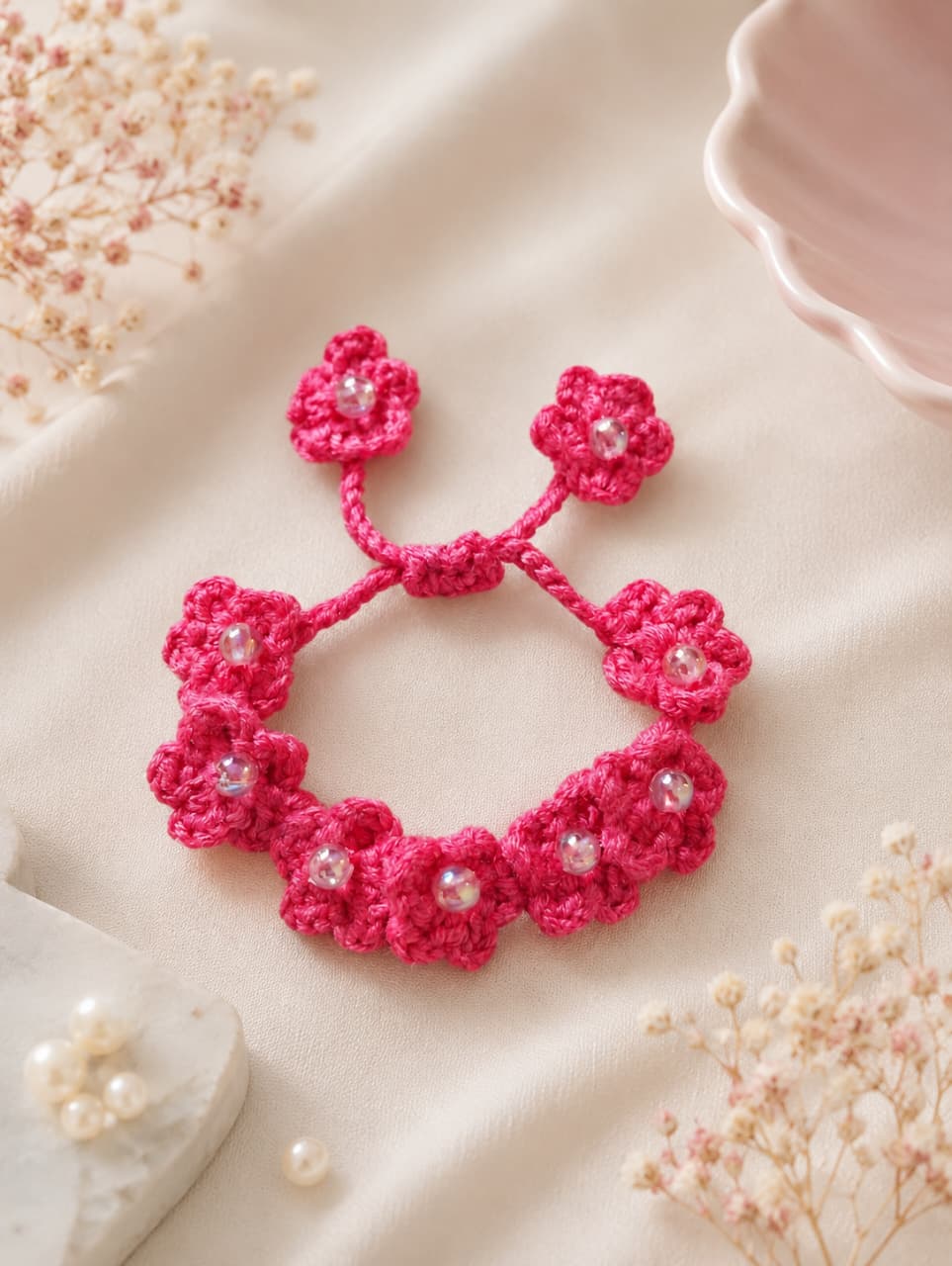 Rosette Pearl Bracelet